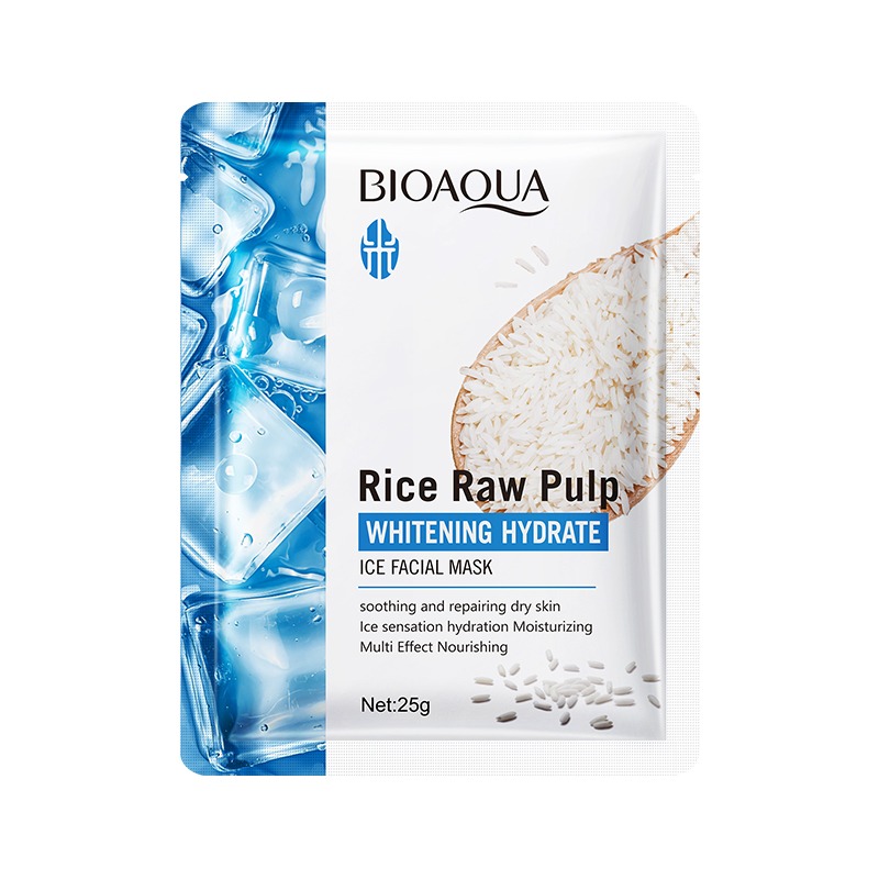 Picture of BIOAQUA Rice Raw Pulp Hydrating Ice Facial Sheet Mask- 25g