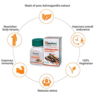 Picture of Himalyawellnessbd | Ashvagandha | Net Quantity 60 Count | Stress Relief | Rejuvenates Mind & Body