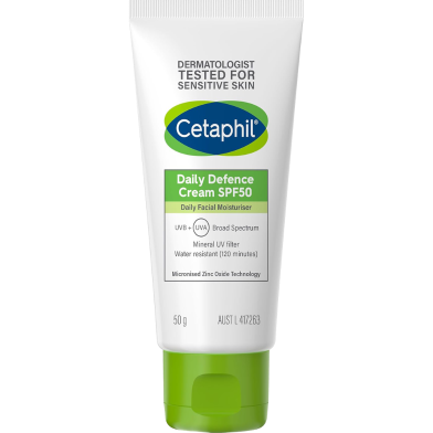 Picture of Cetaphil Daily Defence Face Moisturiser with SPF50Plus for Sensitive Skin - 50 gm