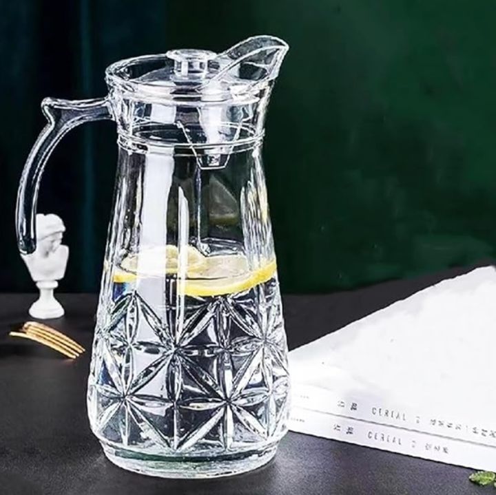 Picture of Water Jug water Pitchers with Lid Glass Matarial -1.8L Cutter Design Imported