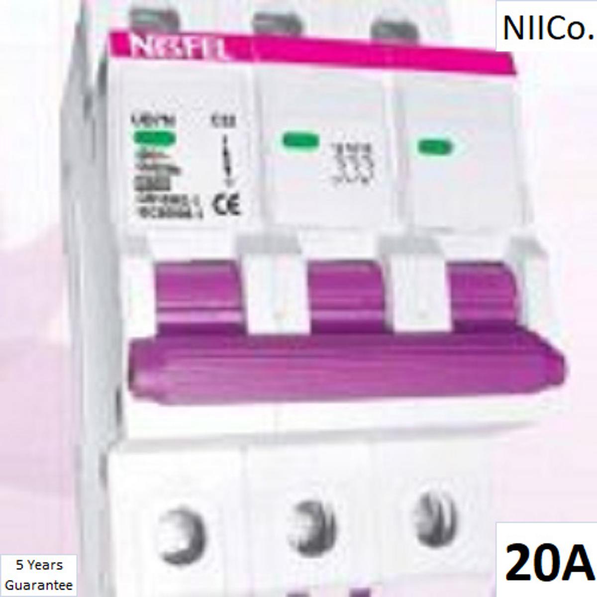 Picture of Circuit Breaker  NESFEL  MCB-Triple Pole 20A