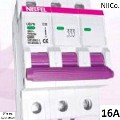 Picture of Circuit Breaker NESFEL MCB-Triple Pole 16A