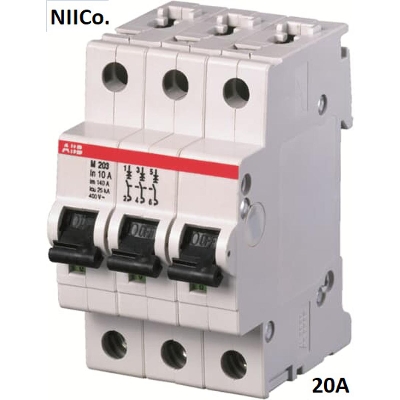Picture of ABB Circuit Breaker Heavy Duty- MCB-Triple Pole 20 A( Made In Germany)