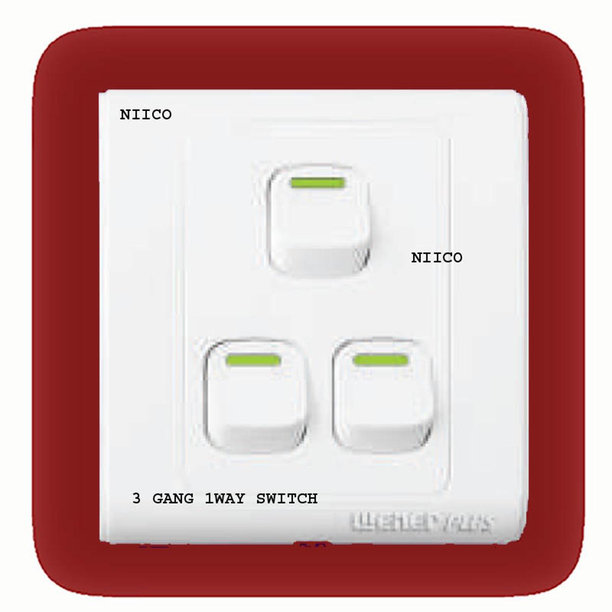 Picture of Switch Wener Plus 3 Gang 1 Way Wall Switch