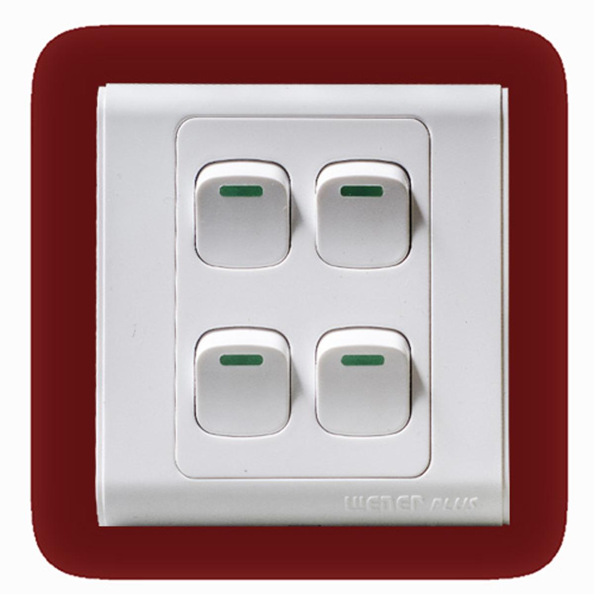 Picture of Switch Wener Plus 4 Gang 1 Way Wall Switch