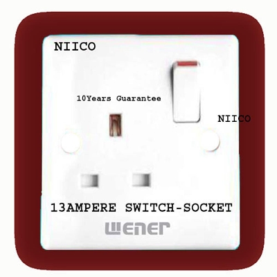 Picture of Wener 13 Ampere Switch-Socket-(10 Years Repless  Warranty)