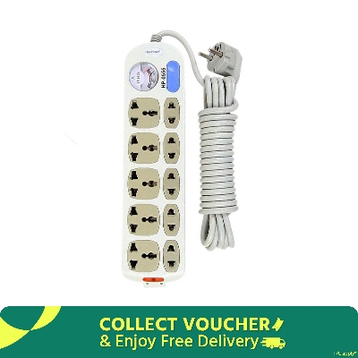 Picture of Multiplug 10-Port Socket HP-0555 - 5 Meter | Efficient Power Distribution with 16ft Reach for Ultimate Convenience