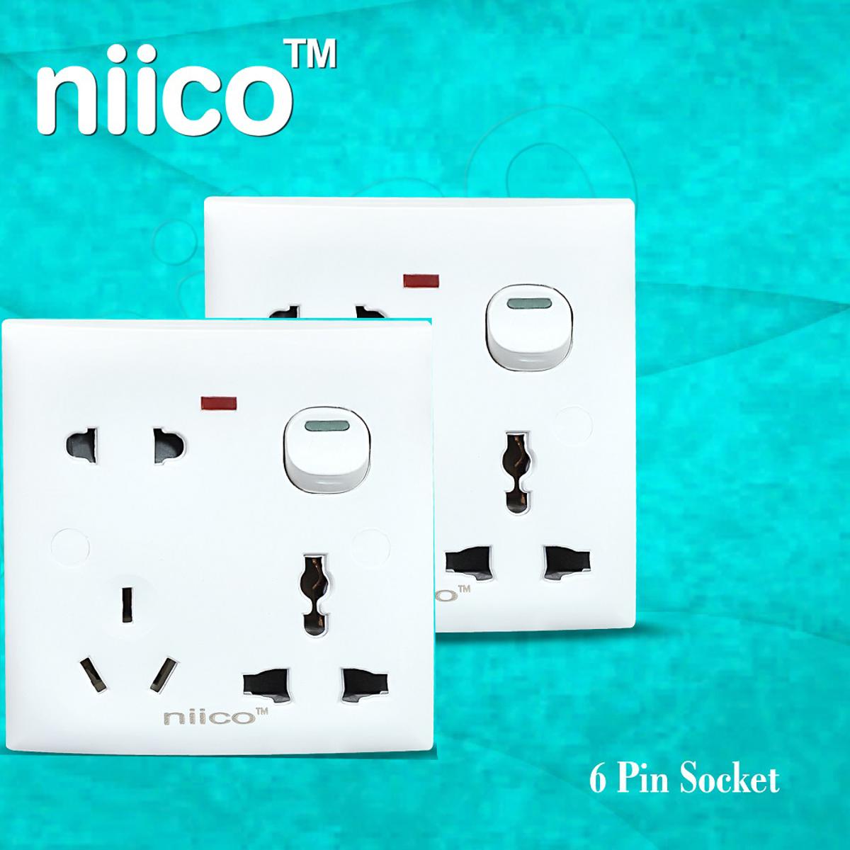 Picture of 6 Pin Heavy Duty 16 Ampere niico Switch Socket Bundle Offer - 2 (PCS)