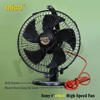 Picture of Sony High Speed niico Fan Business Class Color-Black 5 pakha ( 9")-Steel Stand-1 years Warranty)