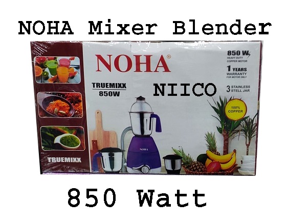 Picture of NOHA Heavy Duty Mixer Blender 3 Stainless Steel Jar-850 Watt (1 Year Warranty)