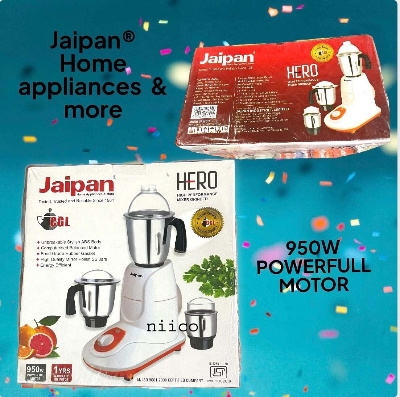 Picture of Jaipan Hero 950  WATT  HIGH SPEED ENERGY EFFICIENT  MOTOR 3 IN 1 ELECTRIC Heavy Duty Mixer Blender 3 Stainless Steel Jar 100 Percent Cooper Blender: (1 Year Warranty)