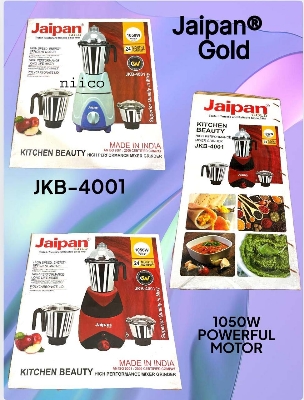 Picture of Jaipan Gold 1050 WATT  HIGH SPEED ENERGY EFFICIENT  MOTOR 3 IN 1 ELECTRIC Heavy Duty Mixer Blender 3 Stainless Steel Jar 100 Percent Cooper Blender: (2 Year Warranty)