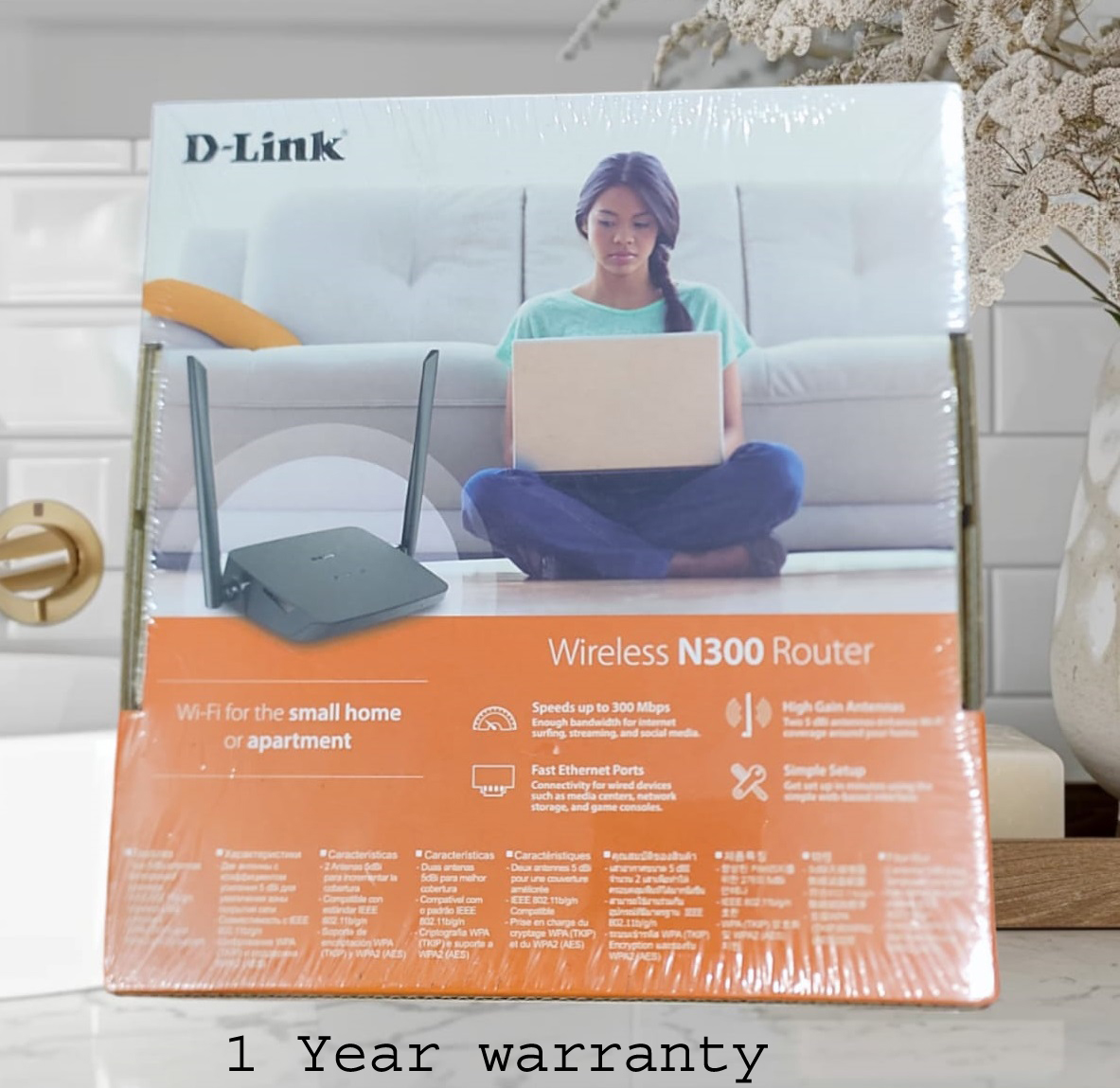 Picture of D-Link DIR-615 300mbps 2 Antenna WiFi N300 Router Model-DIR-615-1 Year Warranty