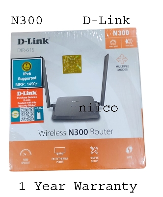 Picture of D-Link DIR-615 300mbps 2 Antenna WiFi N300 Router Model-DIR-615-1 Year Warranty