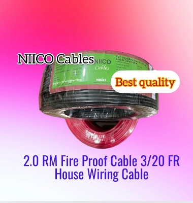 Picture of Niico House Waring Cable 2.0 RM Fireproof Copper cable 1 coil - 2.0 rm 3/20 Copper cable Black Color -(5 Year Warranty )-95 Guz=284 Foot Copper Wire