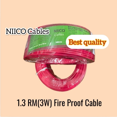 Picture of Niico House Waring Cable 1.3 RM Fireproof Copper cable 10 Guz - 1.3 rm (3-W) 3/22 Copper cable Red Color -(5 Year Warranty )-10 Guz=30 Foot Copper Wire