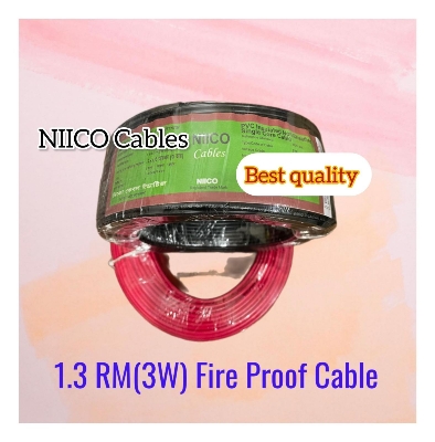 Picture of Niico House Waring Cable 1.3 RM Fireproof Copper cable 20 Guj - 1.3 rm (3-W) 3/22 Copper cable Black Color -(5 Year Warranty )-20 Guz=60 Foot Copper Wire