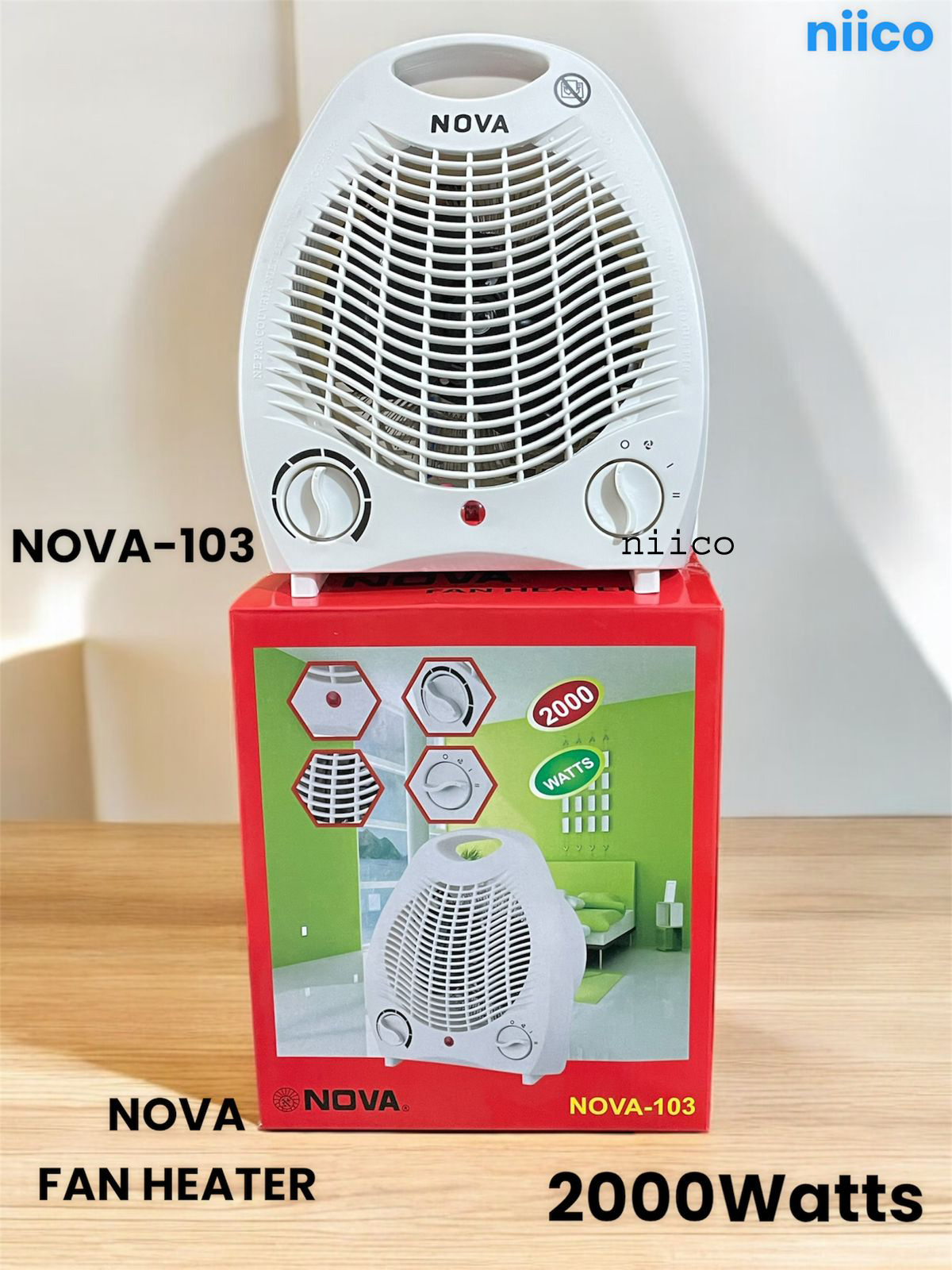 Picture of NOVA Heavy Duty Electric Fan Room Heater 2000W Model: Nova-103( 6 Month Warranty )
