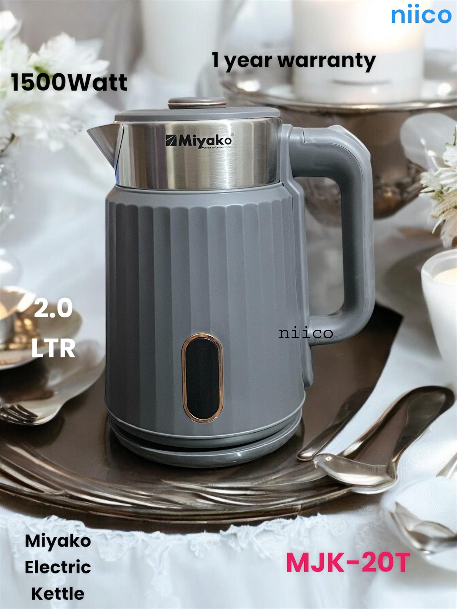 Picture of Miyako Durable  Heavy Duty Electric Kettle Model  =MJK 20T- 2.0 Liter (1 Years Warranty)