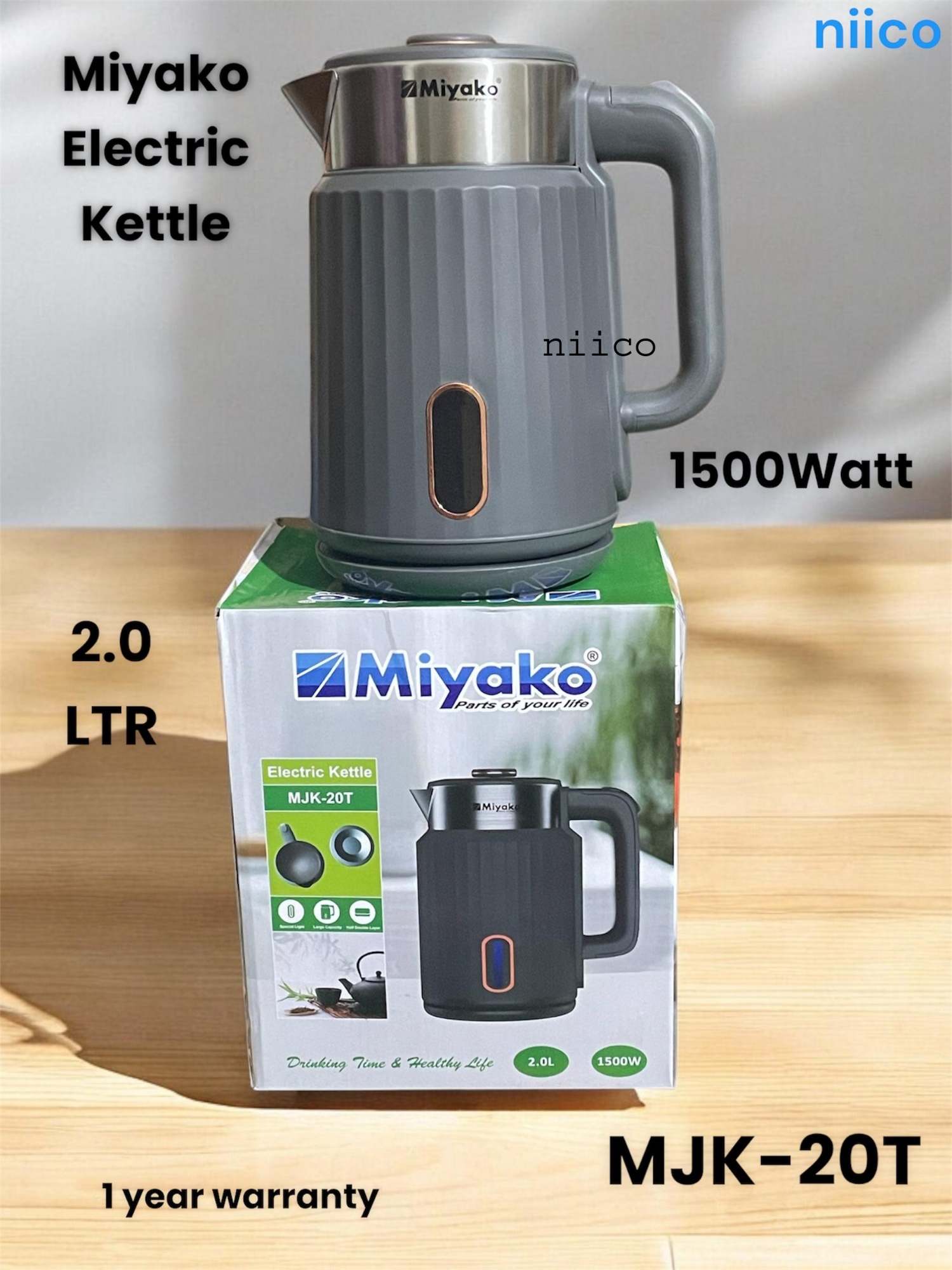 Picture of Miyako Durable  Heavy Duty Electric Kettle Model  =MJK 20T- 2.0 Liter (1 Years Warranty)
