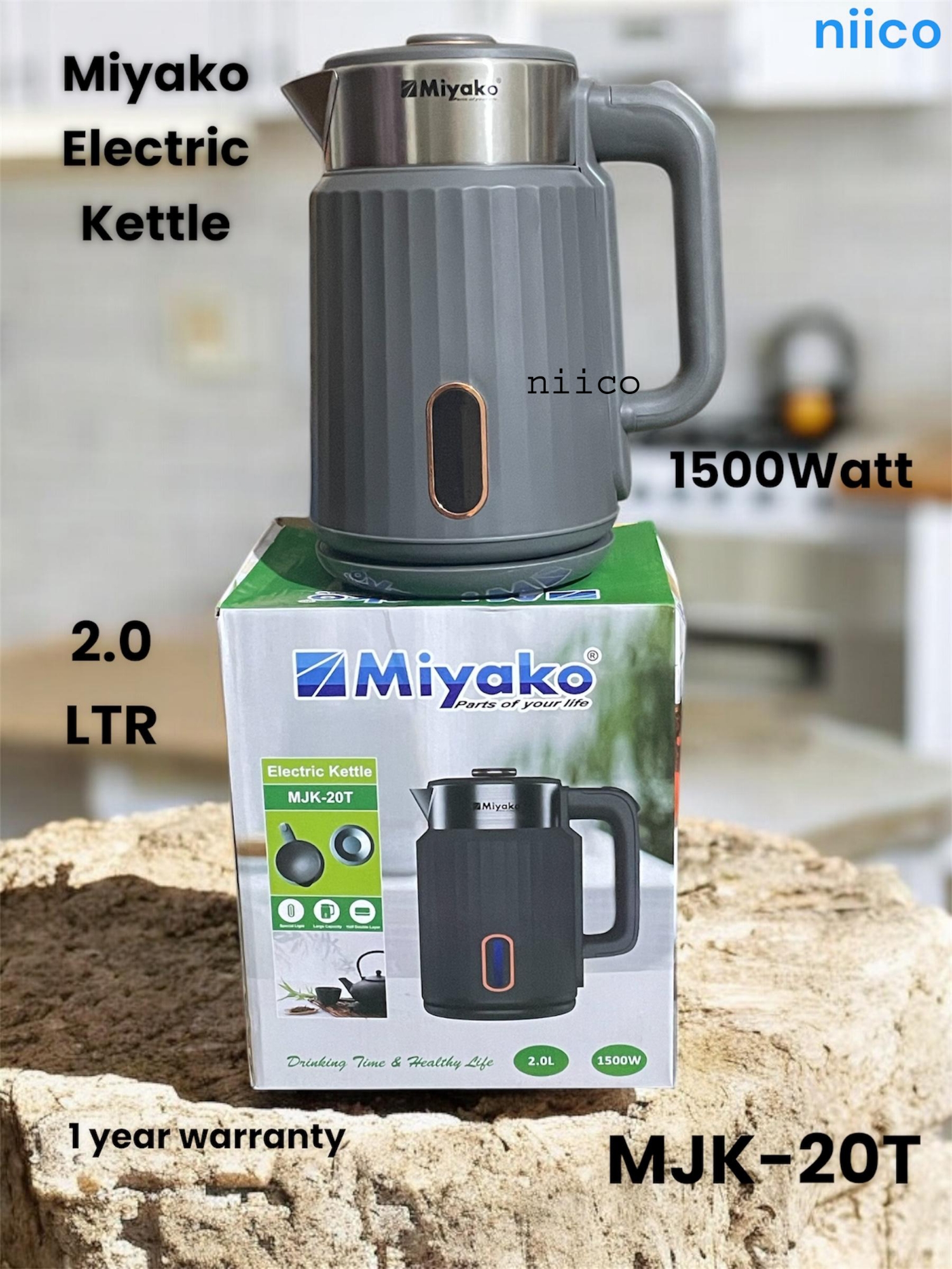 Picture of Miyako Durable  Heavy Duty Electric Kettle Model  =MJK 20T- 2.0 Liter (1 Years Warranty)