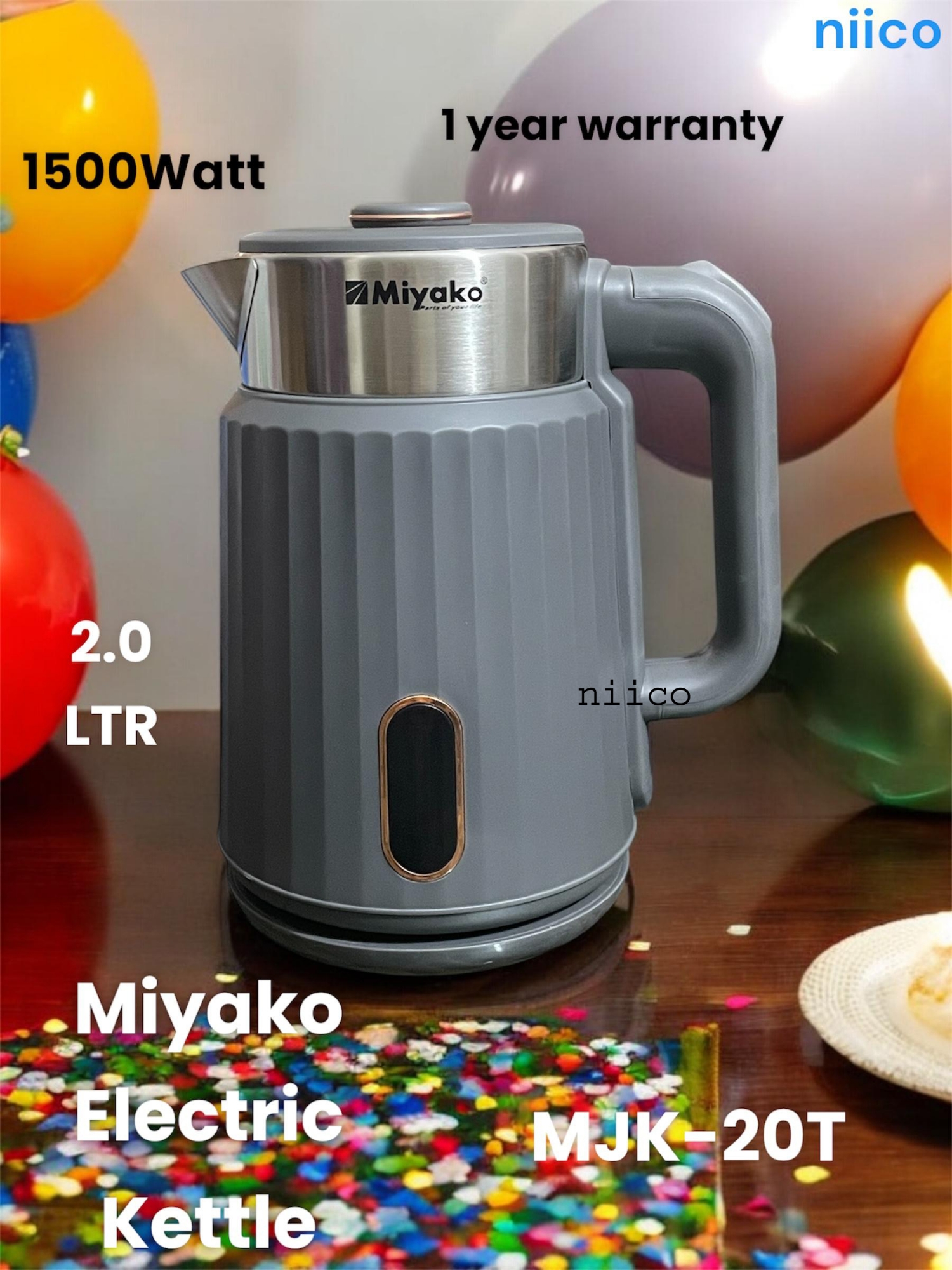 Picture of Miyako Durable  Heavy Duty Electric Kettle Model  =MJK 20T- 2.0 Liter (1 Years Warranty)