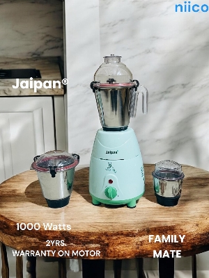Picture of Jaipan Faimaly Mate 1000 WATTS Heavy Duty  MOTOR  Mixer Blender 3 Stainless Steel Jar 100 Percent Cooper Blender: (2 Year Warranty)
