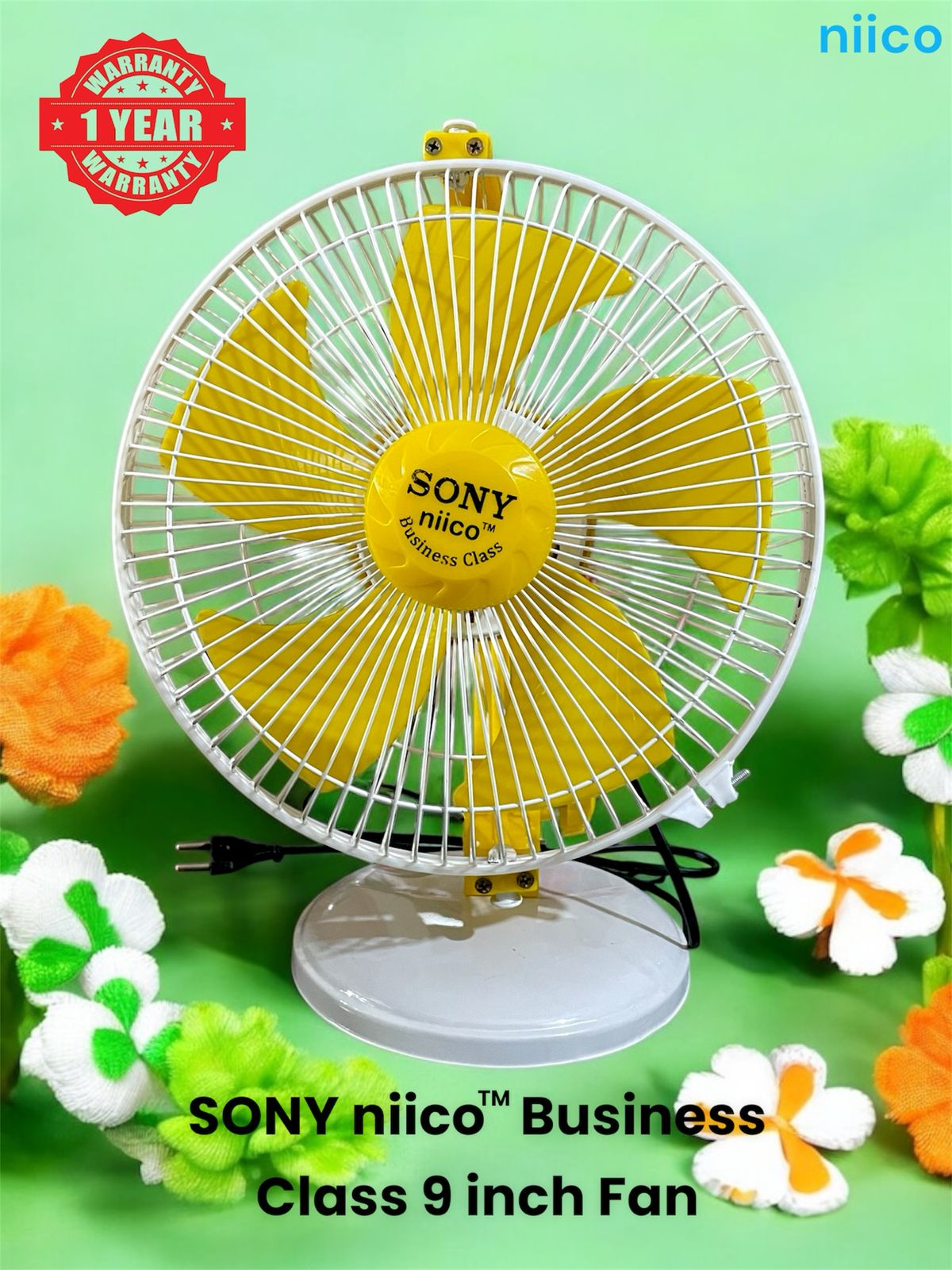 Picture of 9 inchi  Business Class Soundless High Speed Sony niico Fan(One Year Warranty)-Yellow Color