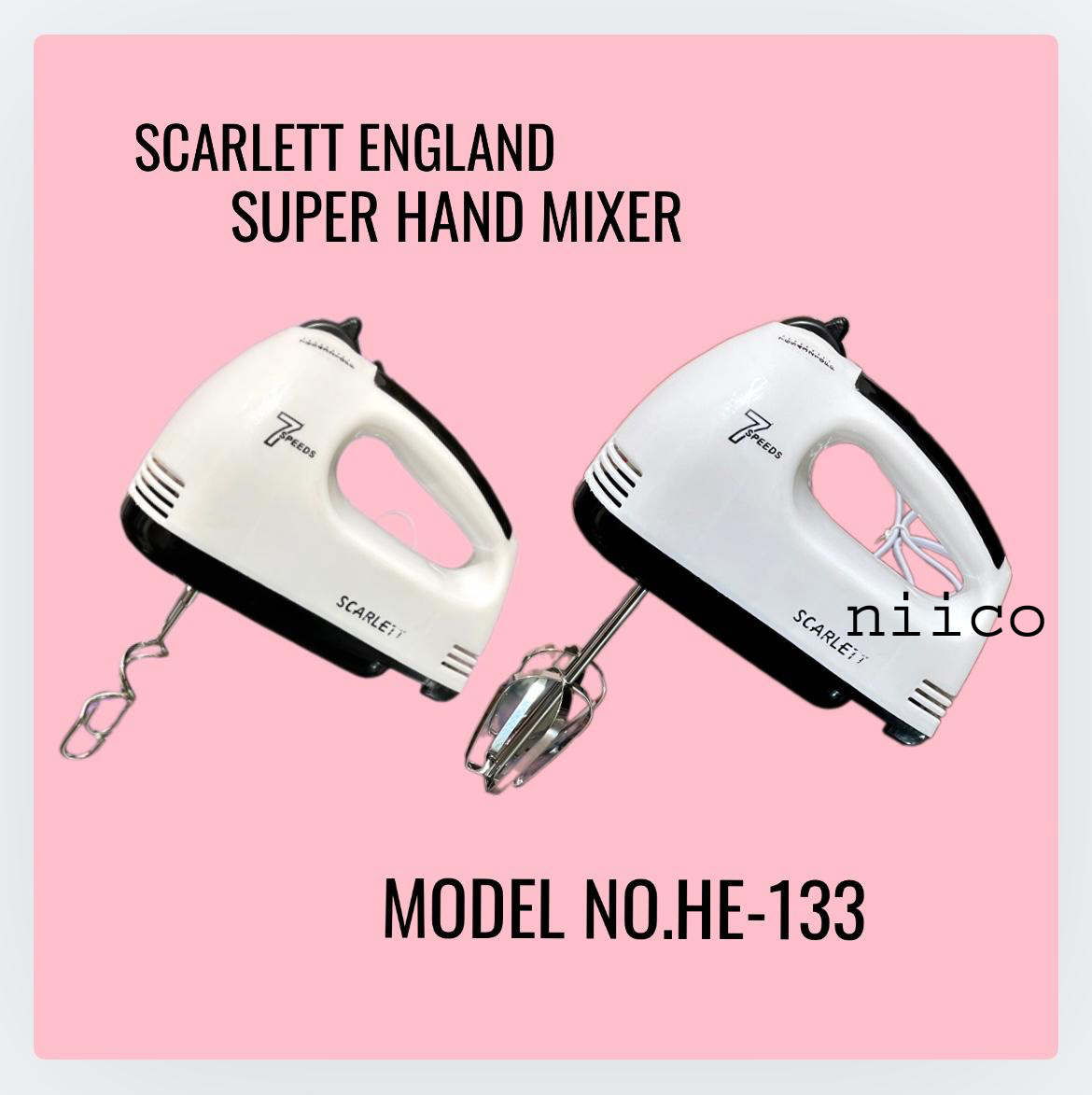 Picture of Scarlett  Super Hand Mixer & Electric Egg Bitter in White Is Versatile and Efficient Electric Bitter Effortless and Convenient-(1 Year Warranty )