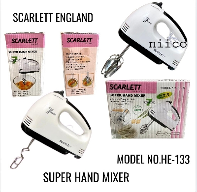 Picture of Scarlett  Super Hand Mixer & Electric Egg Bitter in White Is Versatile and Efficient Electric Bitter Effortless and Convenient-(1 Year Warranty )