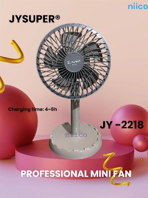 Picture of Rechargeable Moving Charger Fan  Portable Professional  Mini Table Fan Model: Joy Super JY-2218 -002 Strong Wind Left to Right Oscillating Angle 45 Degrees - (1 Year Warranty)