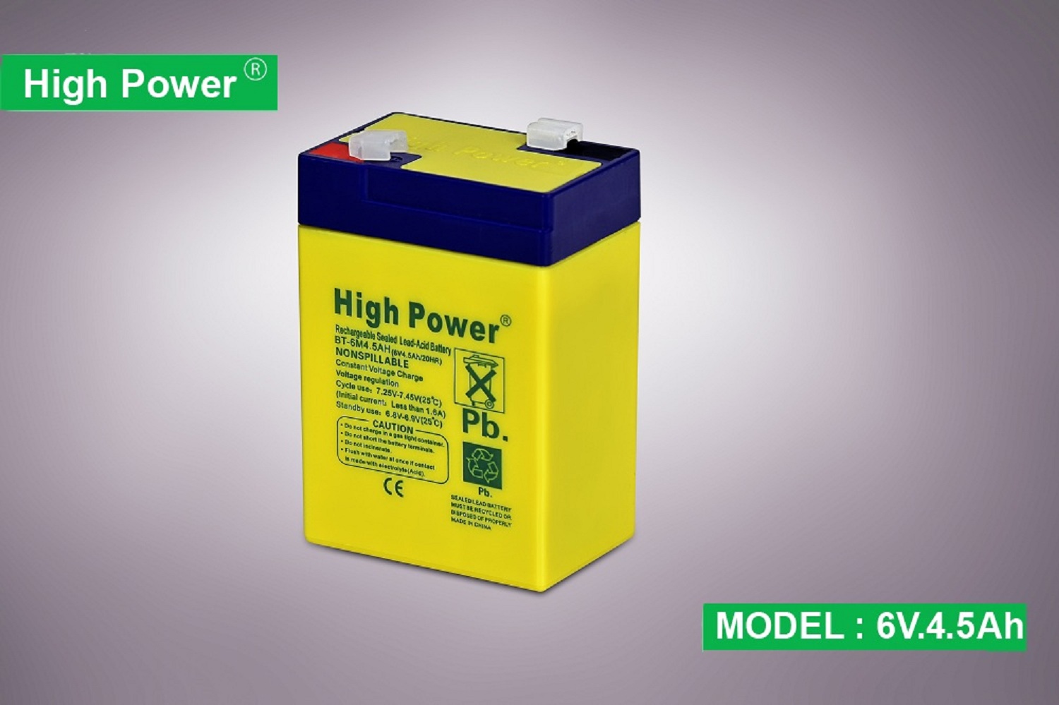 Picture of 6V -4 -5 Ampere Defender 12 inch Charger Fan Rechargeable Battery Sealed Lead-Acid Battery (Clip System) - Battery - Stay Powered With Ampere Charger Fan