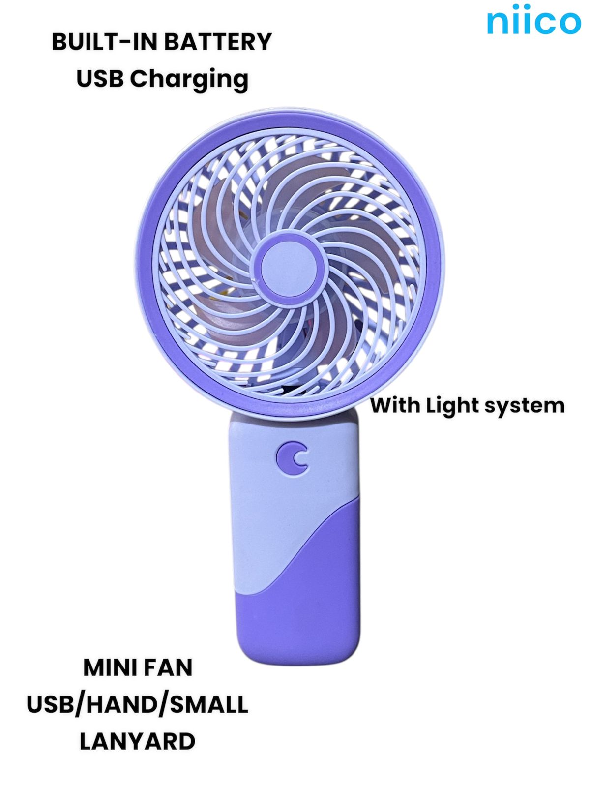 Picture of Mini USB Lithium battery Heavy Duty Rechargeable Portable Handheld cooling Fan LANYARD  - Model=S075 -1(1 Year warranty )