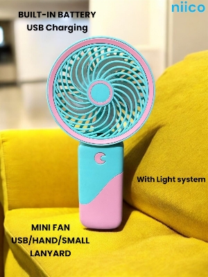 Picture of Mini USB Lithium battery Heavy Duty Rechargeable Portable Handheld cooling Fan LANYARD  - Model=S075 -2(1 Year warranty )