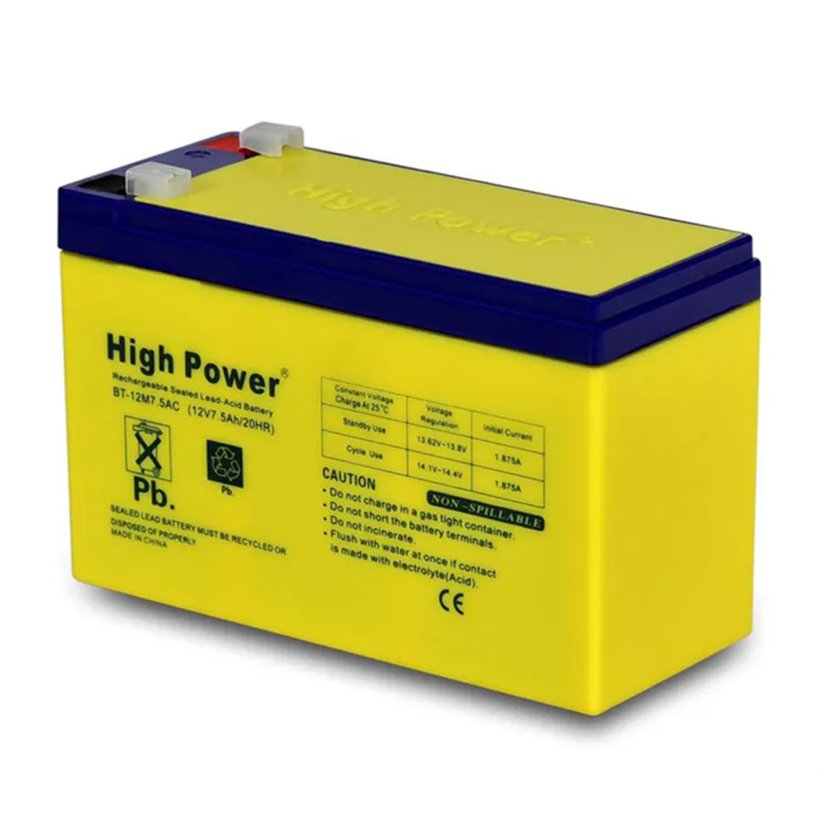 Picture of Battery for UPS Rechargeable Sealed Lead-Acid Battery High Power 12v.7.5Ah