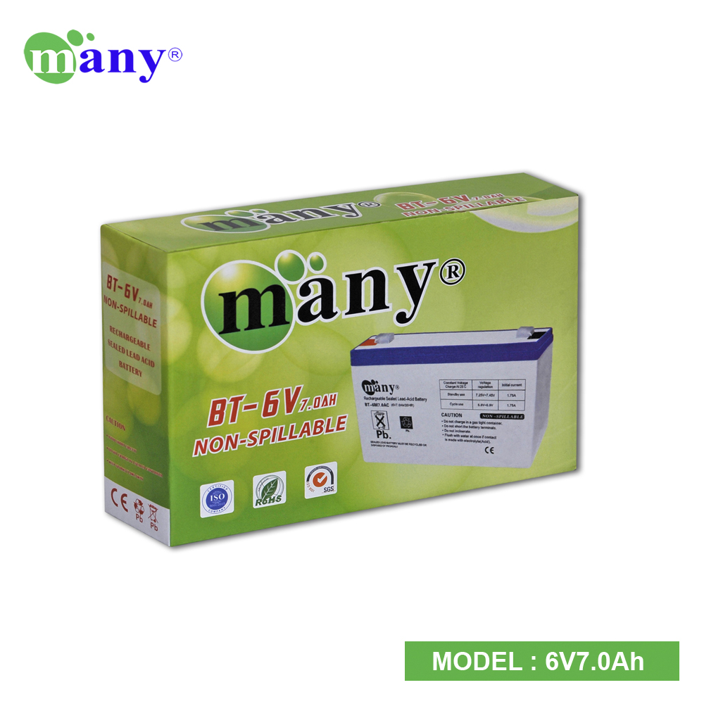 Picture of Battery Heavy duty  Rechargeable Sealed Lead-Acid Battery Many 6V7.0Ah