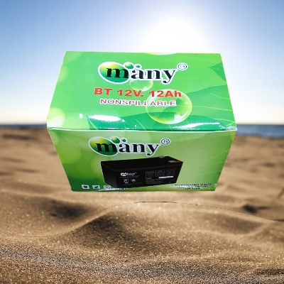 Picture of Rechargeable Sealed Lead-Acid Battery -Many 12Volt12 Ampere Long Life Big Battery -3450 Gram-Size(L-151mm X W-98mm X H-96mm X TH-102mm)