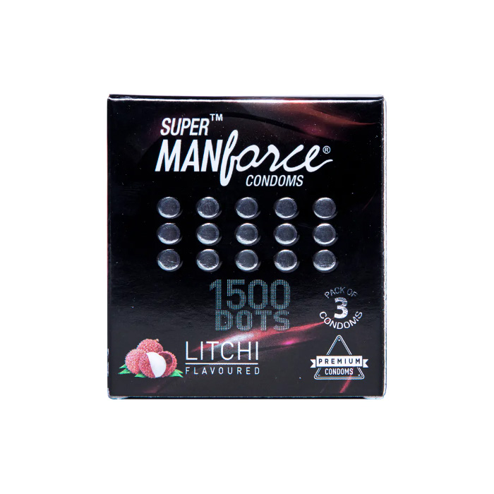 Picture of Manforce 3pcs Pack Chocolate/ 1500 Litchi/ 1740 Litchi/ Coctail Strawberry/ Stamina Orange, Pineapple/ Strawberry/ Black Grapes/ Game/ Premium Flavor Super Condoms Single Pack - Select Variants & Order