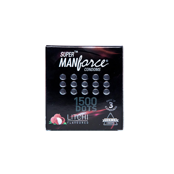 Picture of Manforce 3pcs Pack Chocolate/ 1500 Litchi/ Coctail Strawberry/ Stamina Orange, Pineapple/ Strawberry/ Black Grapes/ Game/ Premium Flavor Super Condoms Single Pack - Select Variants & Order