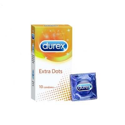Picture of Durex Condom - Extra Dots Condoms for Men 10pcs Pack (Made in India)