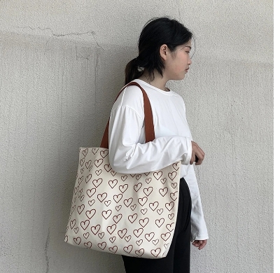 Picture of TAG Lifestyle Canvas Tote Bag/Fashionable Top Handle Bag Off White Color with Zipper for girls For University/College/Trendy Fashionable Women