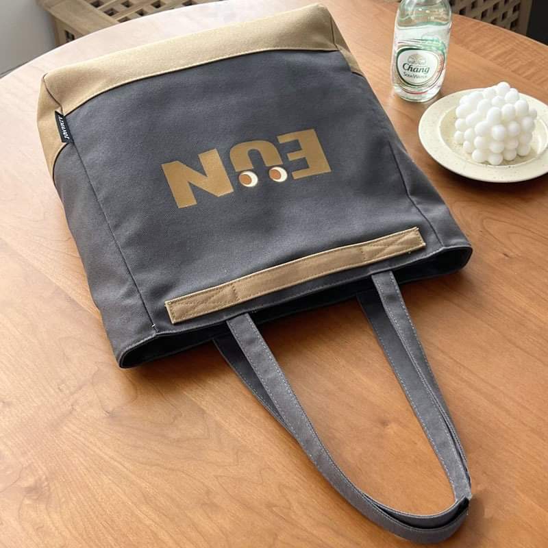 Picture of TAG Lifestyle Canvas Tote Bag/Fashionable Top Handle Bag Black Color with Zipper for girls For University/College/Trendy Fashionable Women