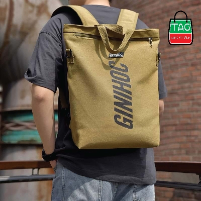 Picture of TAG Lifestyle Classic 3 in 1 Laptop Backpack Brown Color for Men/Women Canvas Crossbody bag Convertible Backpack Messenger Shoulder Bag Business Briefcase Travel Handbag for Men and Women