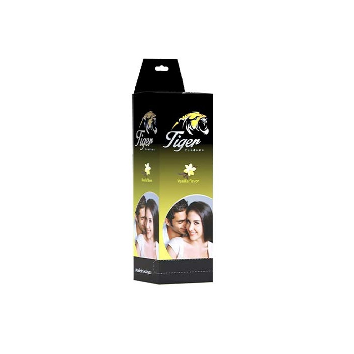 Picture of Tiger Dotted Condoms Vanilla Flavour Full Box 3x12= 36pcs