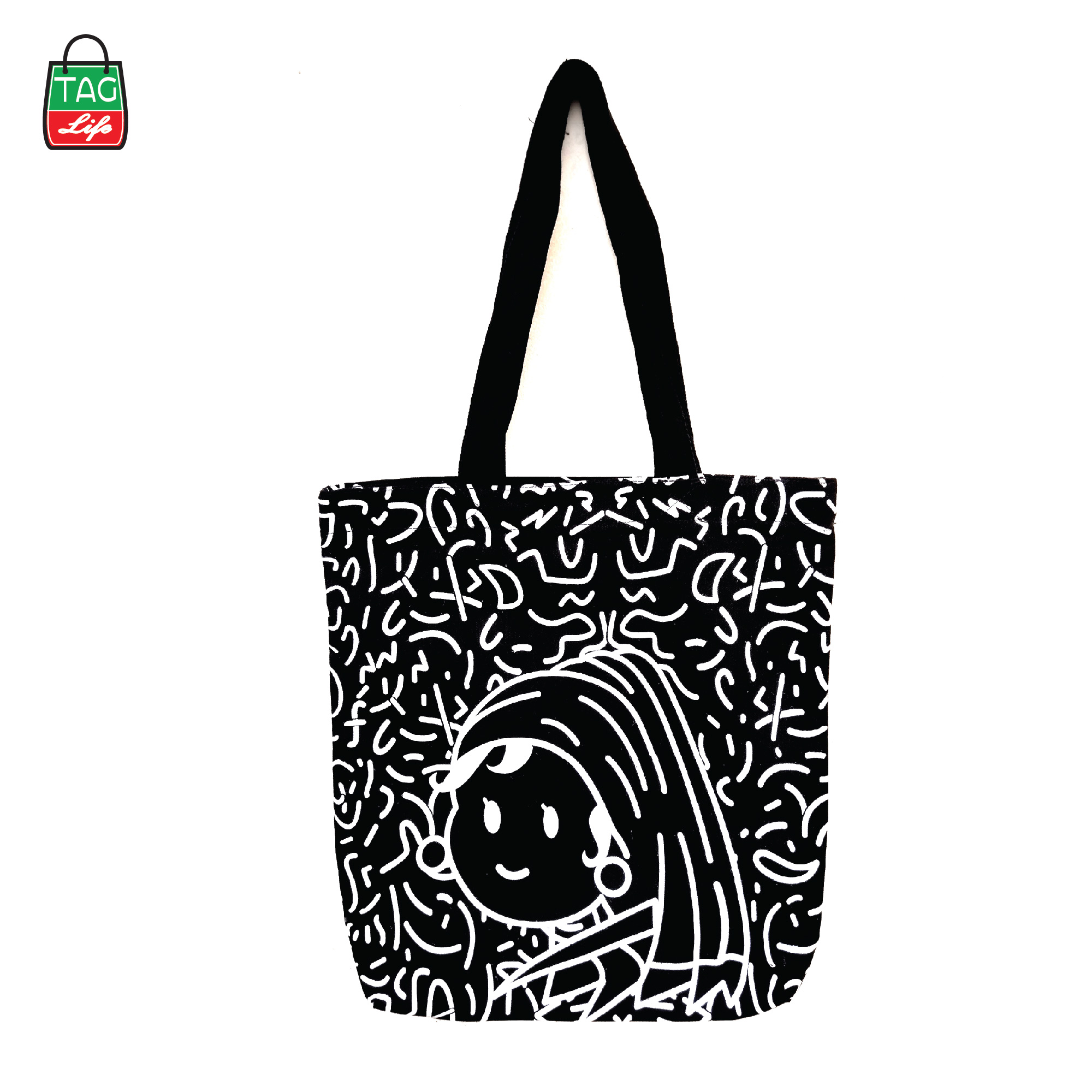 Picture of TAG Lifestyle Canvas Tote Bag/Fashionable  Exclusive design Tote Bag With Zipper Enclosure for Girls For University/College/Trendy Fashionable Women
