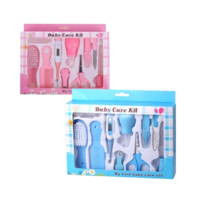 Picture of Baby Health Care Gift Kit - Newborn Baby Care Accessories 10pcs - Portable Baby Care Kit Nursing Baby Heath and Grooming - Blue & Pink