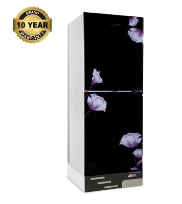 Buy VISION Glass Door Refrigerator RE-185L Mirror Purple Flower at Best Price In Bangladesh