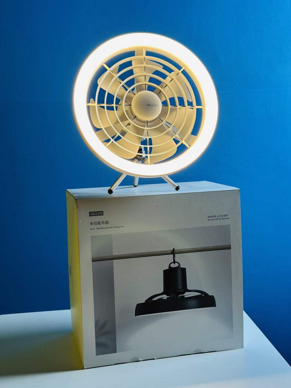 JISULIFE, FA17, Rechargeable, Fan, with, LED, Light, and, Table, Tripod-, White, ColorZangSports,othoba,othoba.com,Online shop bangladesh