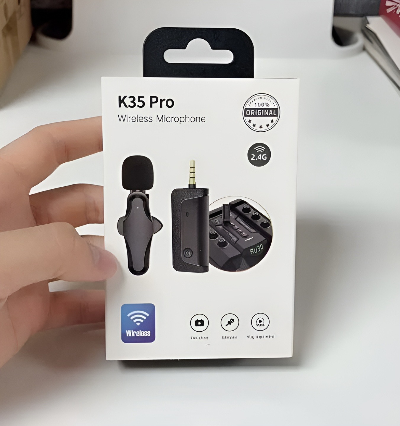 Picture of K35 Pro Single Mic Wireless Lavalier Microphone No product will be return after The Seal is broken