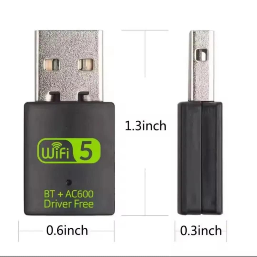 Picture of TECHG 600Mbps Dual Band WiFi + Bluetooth Adapter For Windows PC/Laptop- (Driver Free Version, WiFi Hotspot Supported, 2.4GHz + 5GHz)